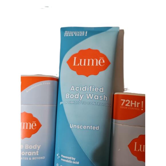 Lume Unscented Acidified Body Wash & 2 Deodorant BUNDLE - Picture 6 of 7